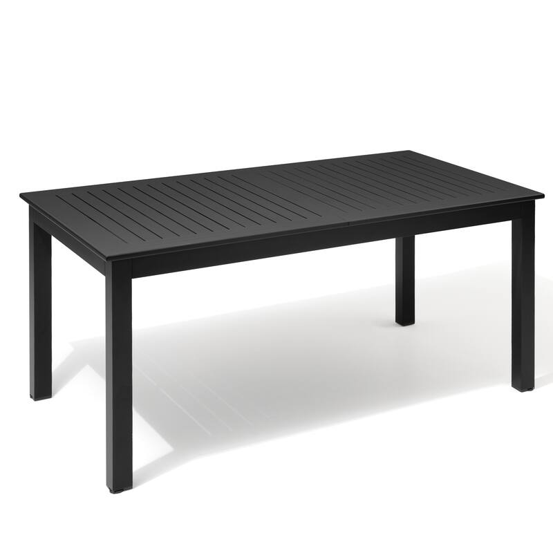 Outdoor Patio Aluminum Rectangular Extendable Patio Dining Table - N/A