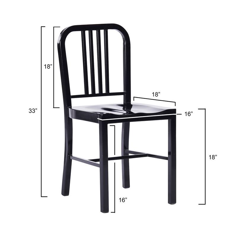 Industrial Metal Indoor-Outdoor Chair Set of 2