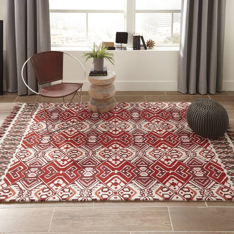 Momeni Tahoe Hand Tufted Wool Red Area Rug