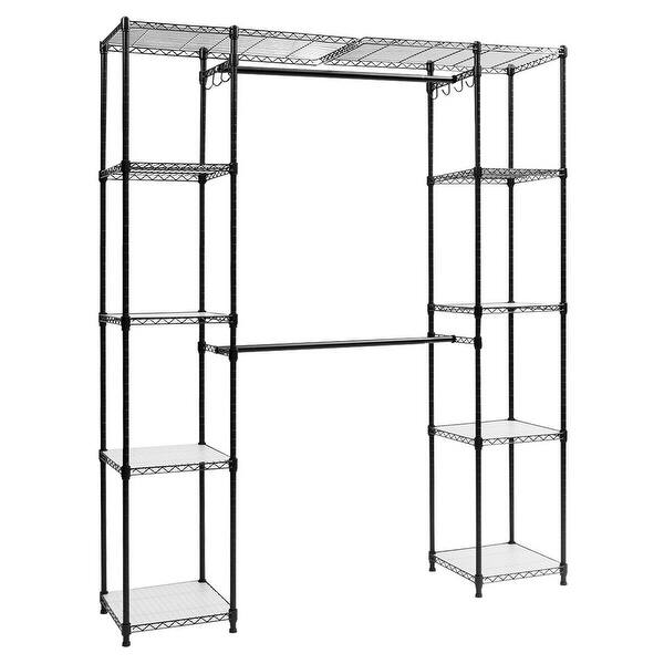 Shop Gymax Expandable Closet Organizer Free Standing Clothes