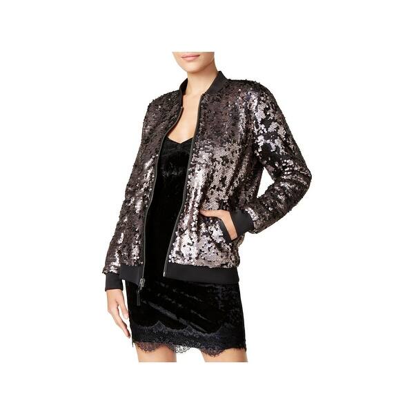 Shop Guess Womens Delilah Bomber Jacket Fall Sequined Overstock 25460653