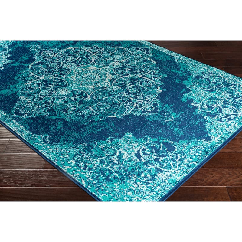 Terenzio Traditional Teal Area Rug