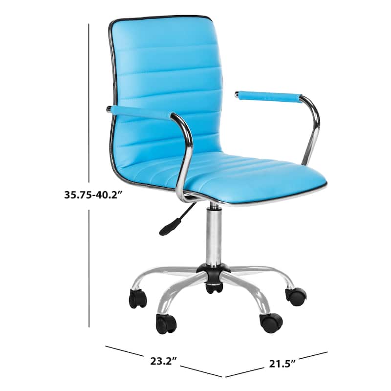 Safavieh Jonika Contemporary Adjustable Blue Desk Chair - 22"W x 23"D x 40"H