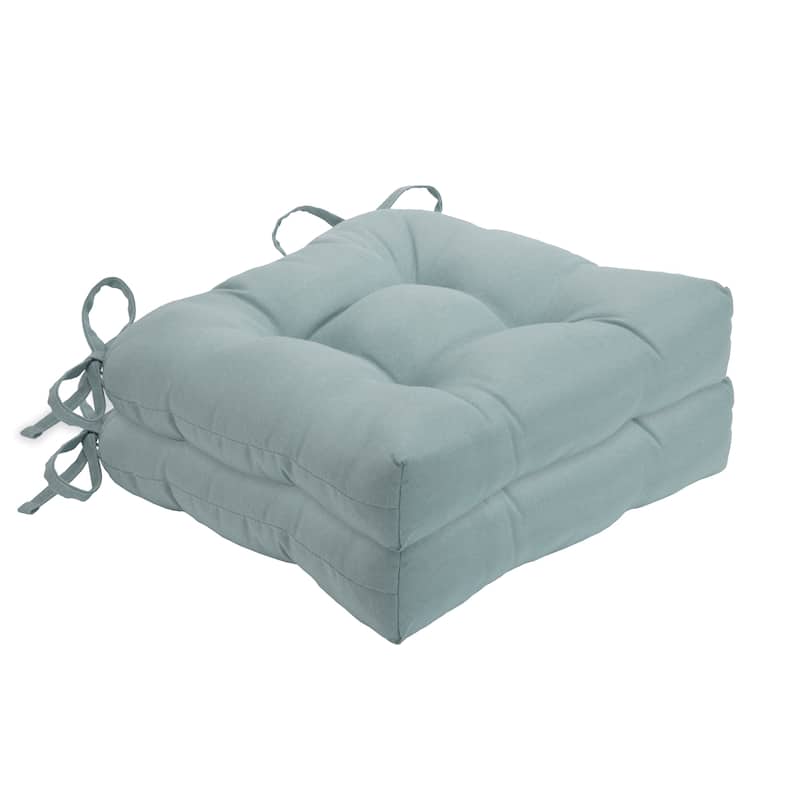Chase Tufted Chair Seat Cushions - Set of Two - Ice Blue