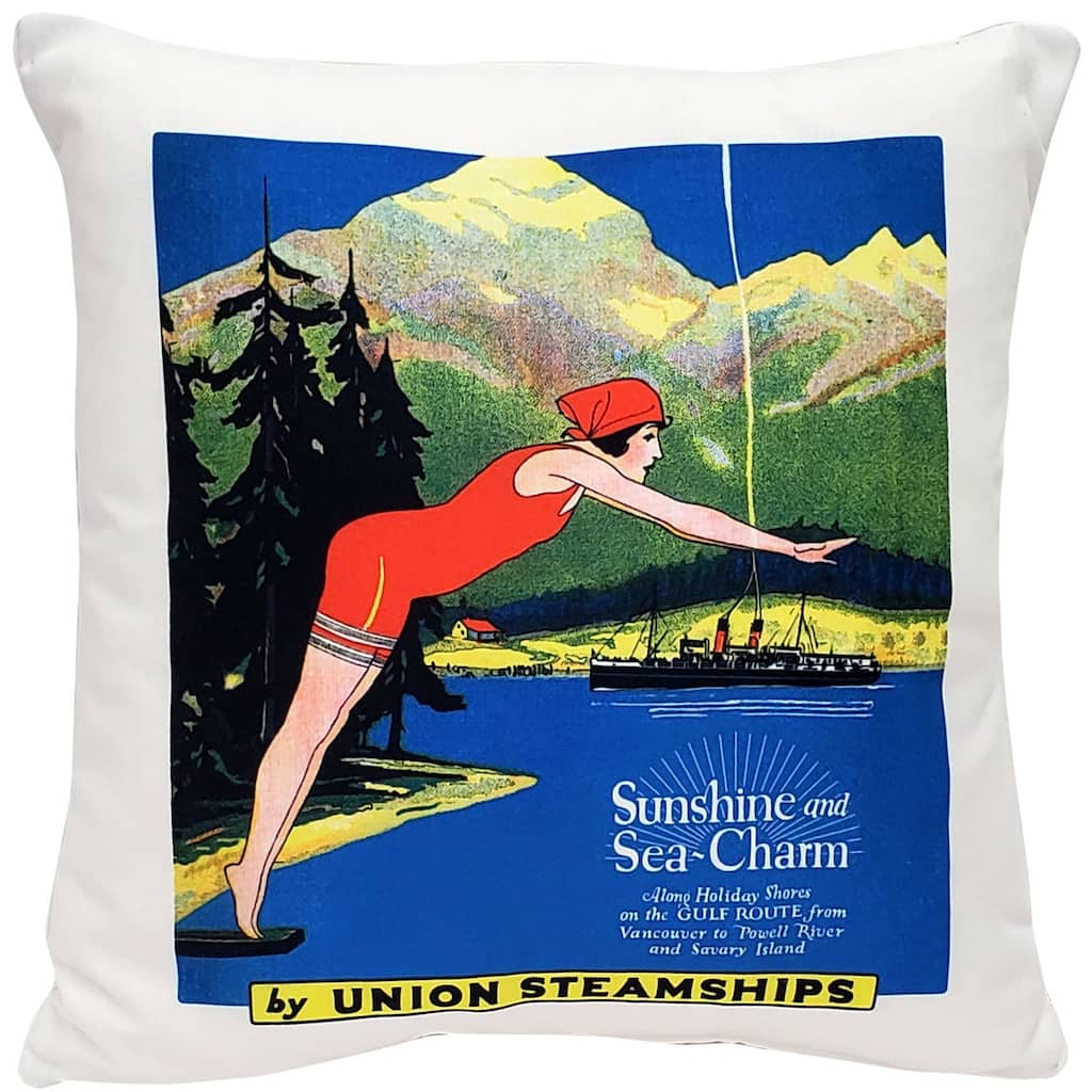 Sunshine and Sea-Charm Throw Pillow 20x20 with Polyfill Pillow Insert