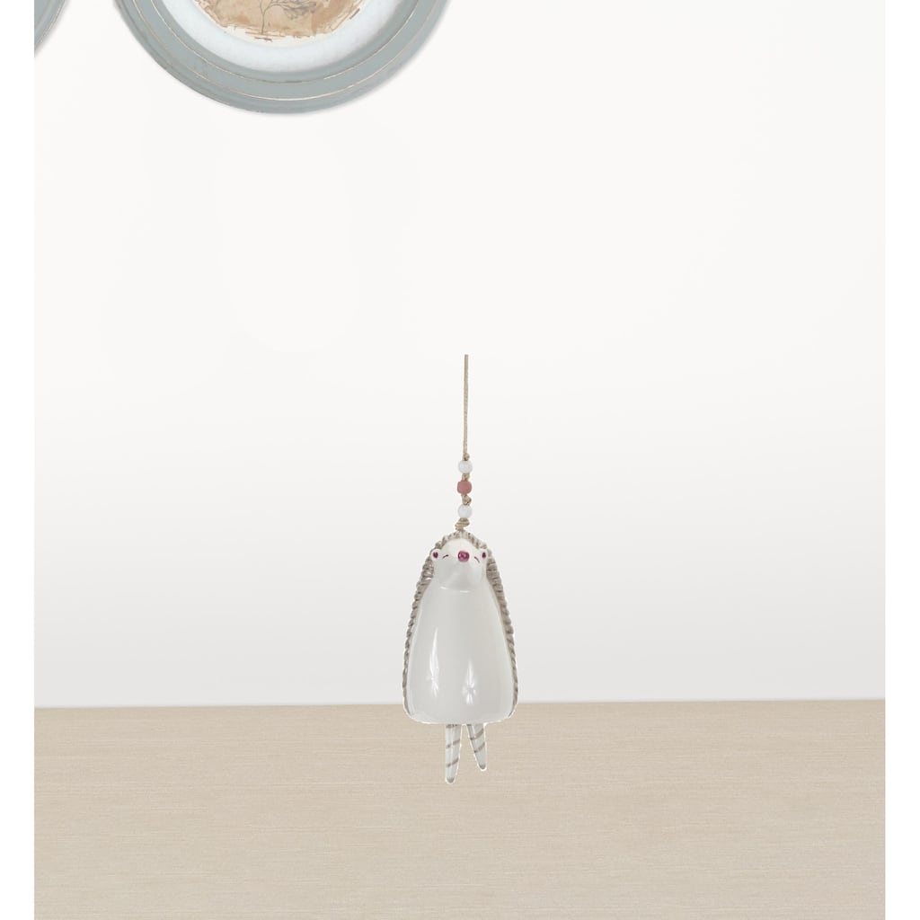 HomeRoots Set of Four 7" Pink And White Resin Hedgehog Model Bell Tabletop Sculpture - 3.5' X '7' X '3