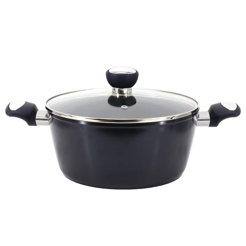 4.2 Quart Ceramic Nonstick Aluminum Dutch Oven with Lid in Dark Blue