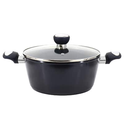 4.2 Quart Ceramic Nonstick Aluminum Dutch Oven with Lid in Dark Blue