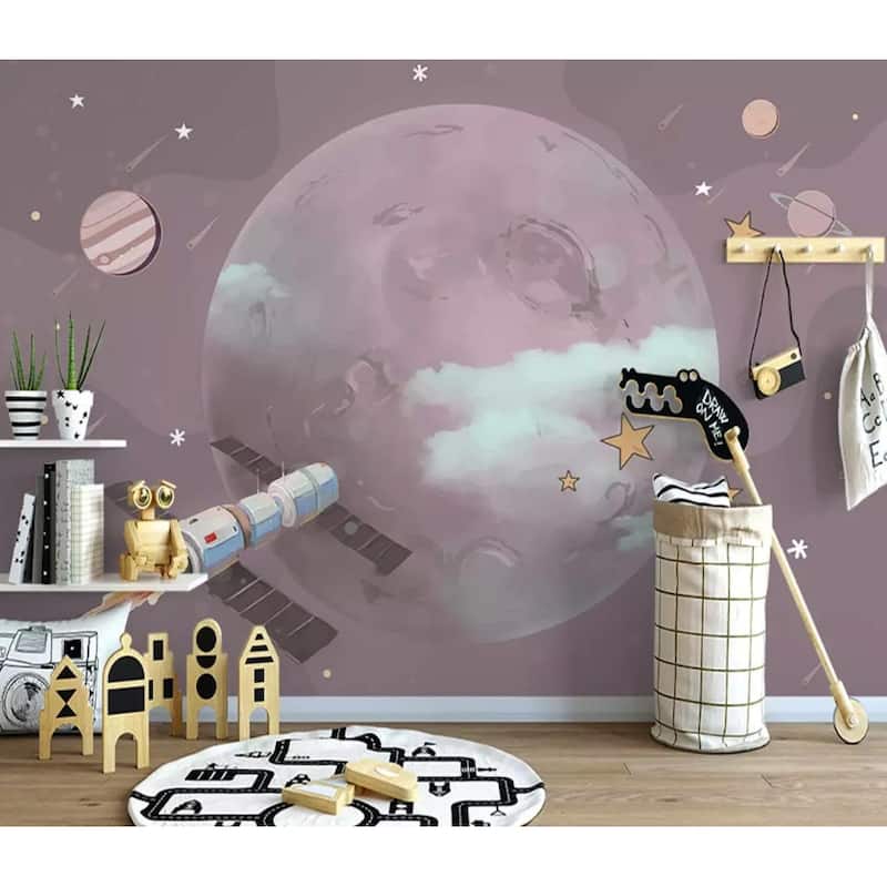 GK Wall Design Kids Cartoon Planets and Space Removable Wallpaper