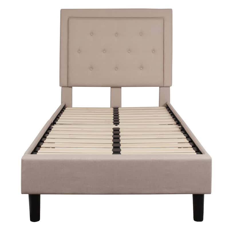 Panel Tufted Upholstered Platform Bed