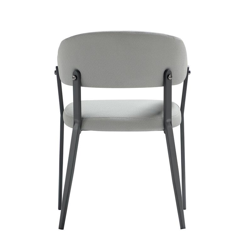 Manhattan Comfort Belle Stone Grey Textured Leatherette Dining Chair