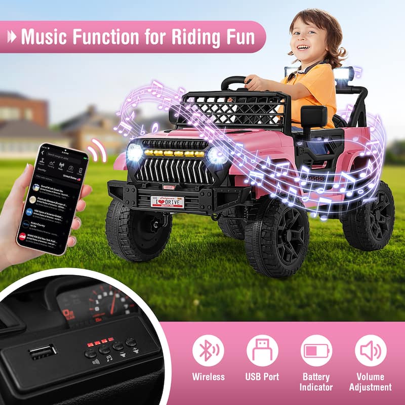 Gymax 12V Kids Ride on Truck Car Battery Powered Toddler Electric - See Details