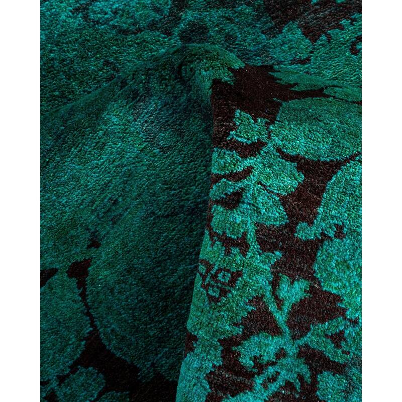Overton Hand Knotted Wool Vintage Inspired Modern Contemporary Overdyed Blue Area Rug - 2' 8" x 5' 9"