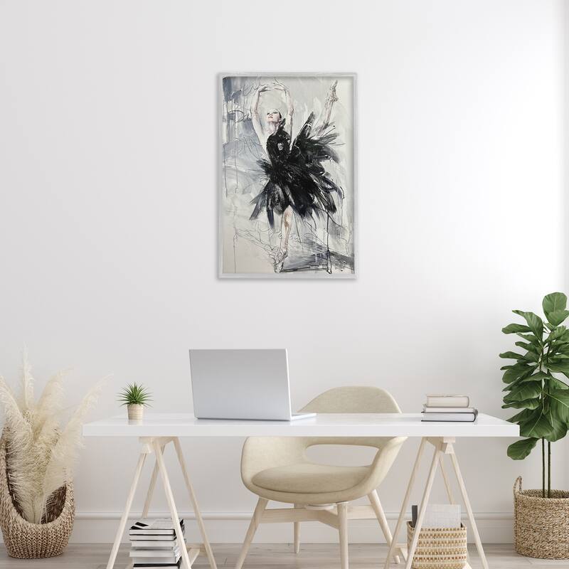 Stupell Graceful Dancer Abstract Framed Giclee Art Design By Lucille Lee
