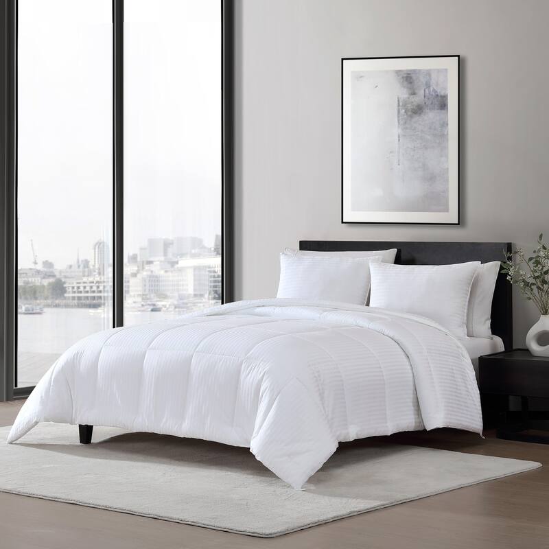 Vera Wang Signature White Cotton Utility Comforter
