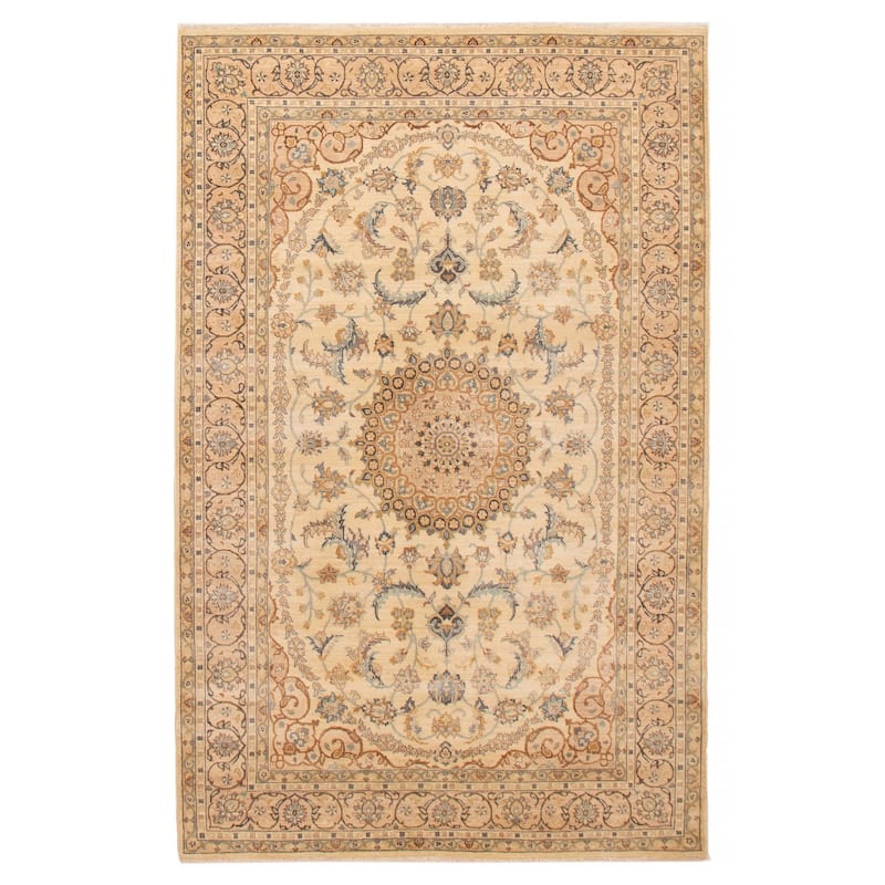ECARPETGALLERY Hand-knotted Jamshidpour Cream Wool Rug - 6' 7" x 10' 2" - Cream - 6' 7" x 10' 2" - Rectangle