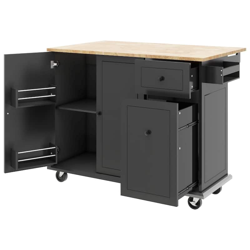 Kitchen Island with Drop Leaf - N/A