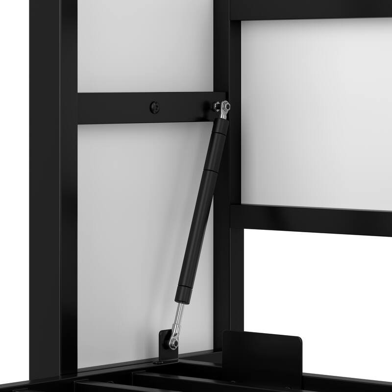 Twin/Twin Size MDF Murphy Bed with Wardrobe and Shelves,Power Outlets