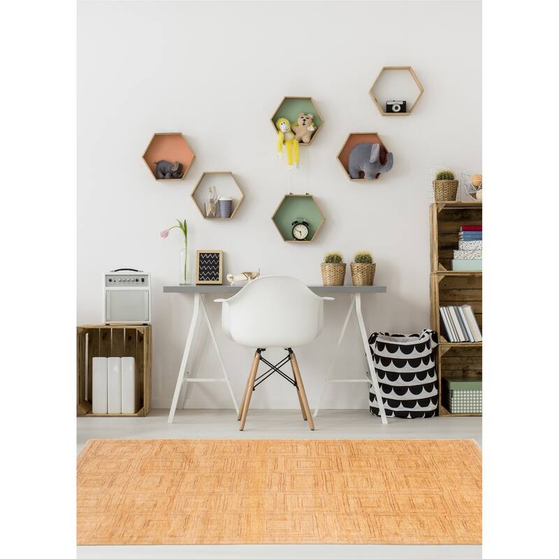 ECARPETGALLERY Hand-knotted Peshawar Ziegler Beige Wool Rug - 5'5 x 8'1