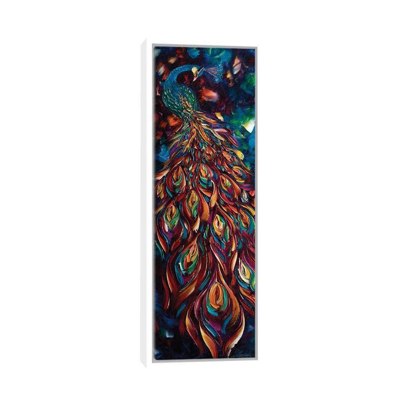 iCanvas "Peacock IX" by Willson Lau Framed Canvas Print - 48x16 - White