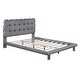 preview thumbnail 21 of 20, Marshmallow Shaped Button-Tufted Headboard LED Platform Bed