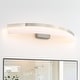 preview thumbnail 2 of 9, 26.6 in. 4-Light Curved Brushed Nickel Modern/Contemporary LED Vanity Light Bar - 26.6"W