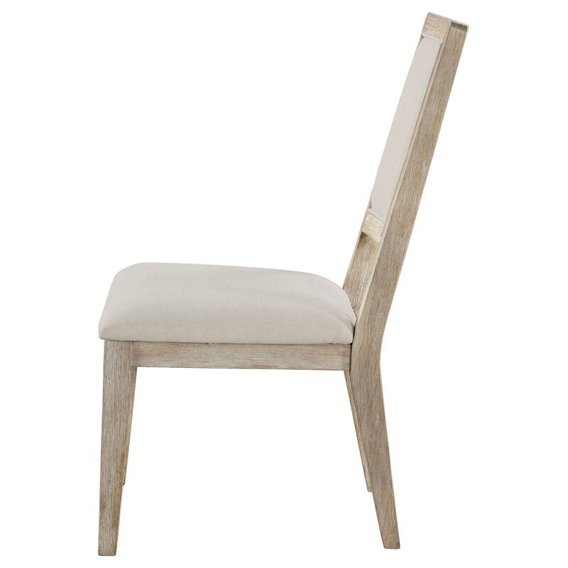 Trofello White Washed Cushioned Dining Side Chair (Set of 2)