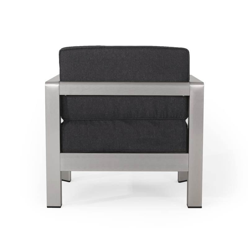 Aviara Outdoor Aluminum Club Chair with Cushions by Christopher Knight Home
