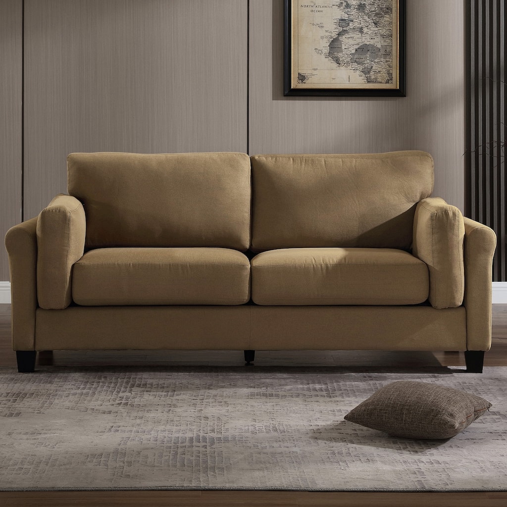 Morden Fort Modern Double Arm Sofa,Deep Seat Couch,Pillowed Back Cushions,Durable Upholstered Fabric