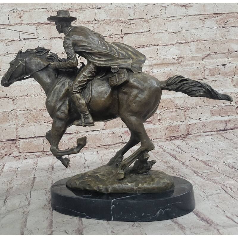 American Clic Western Cowboy Bronze Sculpture Statue Remington Tribute