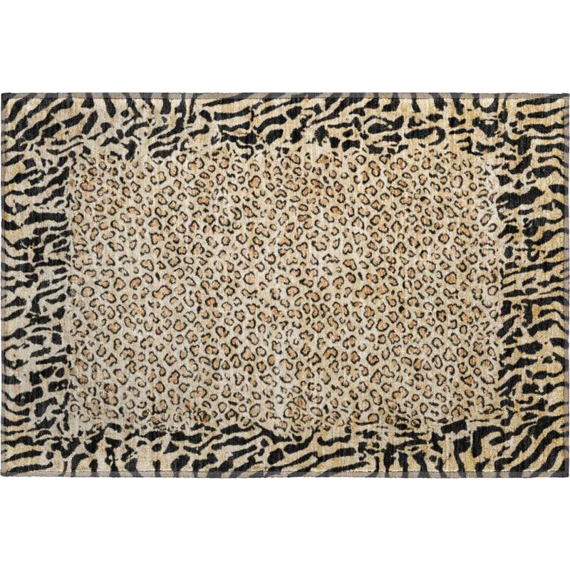 Premium Washable Super Soft Animal Print Border Mayfield Rug