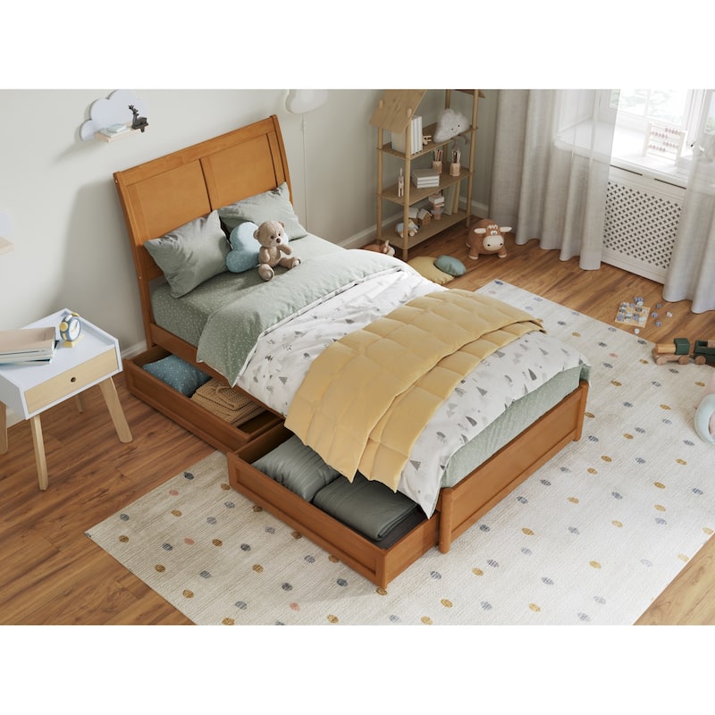 Andorra Platform Bed with Panel Footboard and Storage Drawers