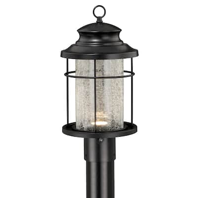 Melbourne 1L LED Dusk to Dawn Bronze Coastal Outdoor Post Light Clear Glass - 8-in W x 16-in H x 8-in D