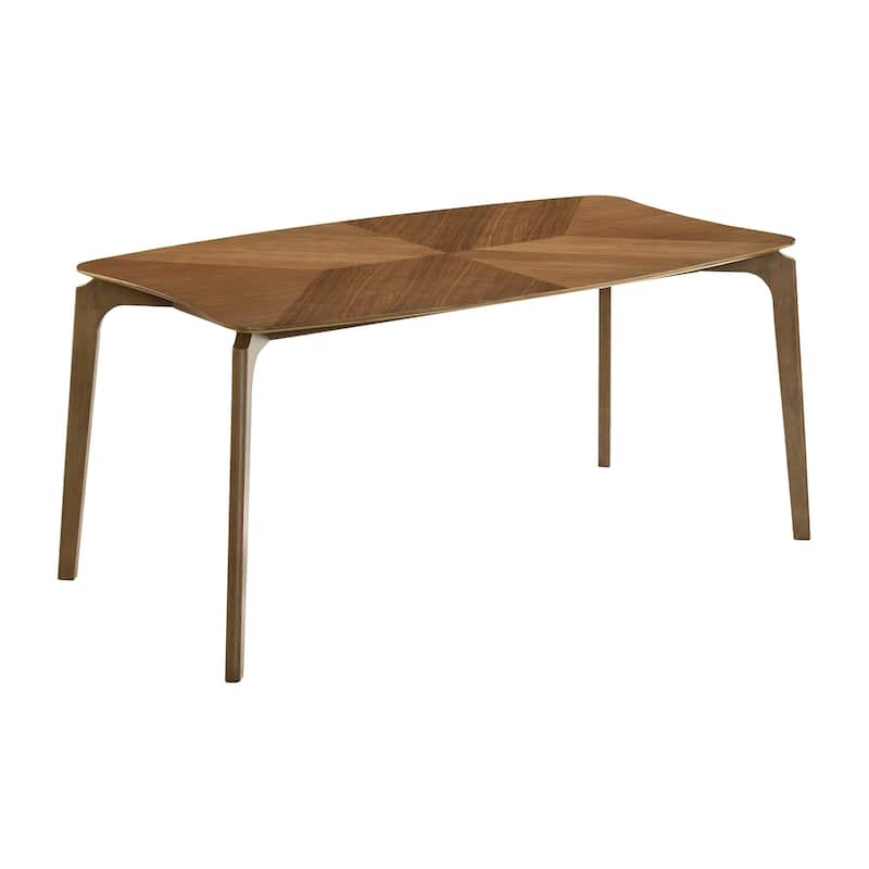 Kalie 63 Inch Dining Table, Tapered Legs, Wood Grain Finish, Walnut Brown - Brown