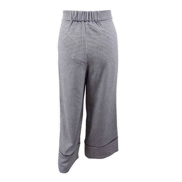 Shop Rachel Zoe Women S Houndstooth Print Culotte Pant Black
