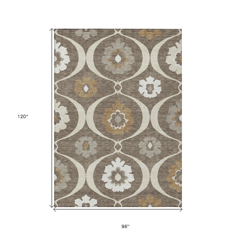 HomeRoots Medallion Transitional Rectangle Outdoor Rug