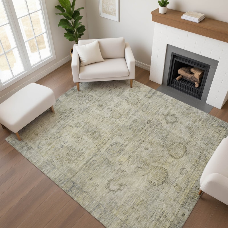 Premium Washable Super Soft Vintage Traditional Mayfield Rug - Taupe - 2'6" x 3'10"