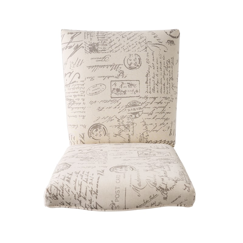 Upholstered French Script Pattern Dining Chair Set of 2