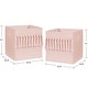 preview thumbnail 3 of 2, Pink Boho Bohemian Foldable Fabric Storage Bins - Solid Color Blush Shabby Chic Princess Luxurious Luxury Elegant Tassel Fringe