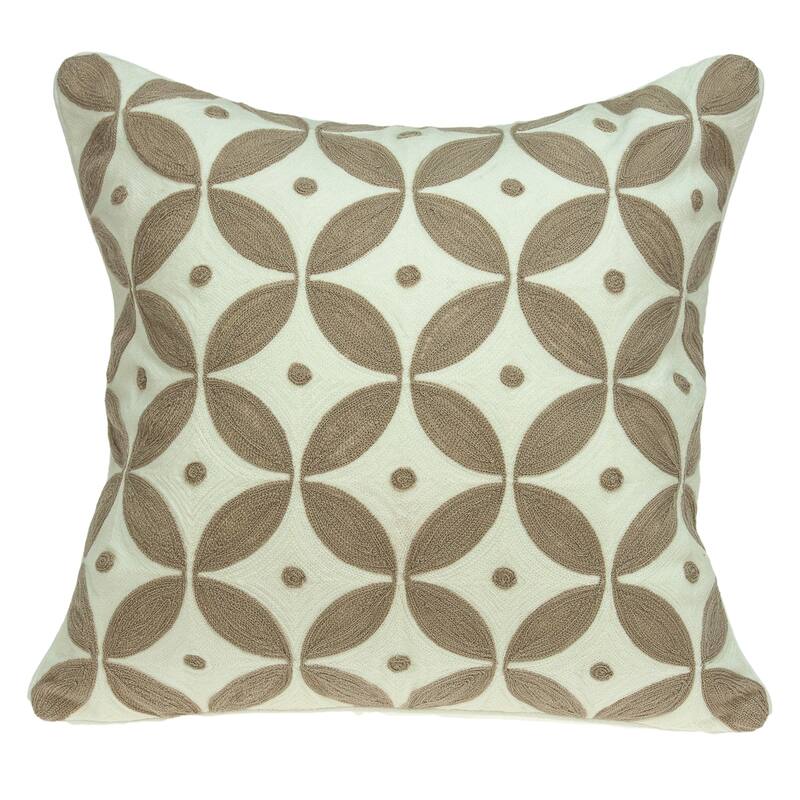 Geometric Circles Throw Pillow - 20" - Beige and White