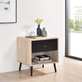 Nathan Collection Oak Black Contemporary Coffee Table
