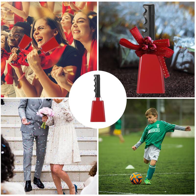 9inch Cow Bells for Football Games, 2pcs Cowbells for Sporting Events - Red
