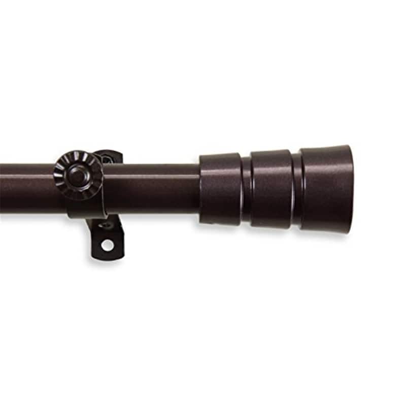 Tension Rod for Curtains - Adjustable Window Rod, Home Decor, Easy Install, Cocoa Finish - 48