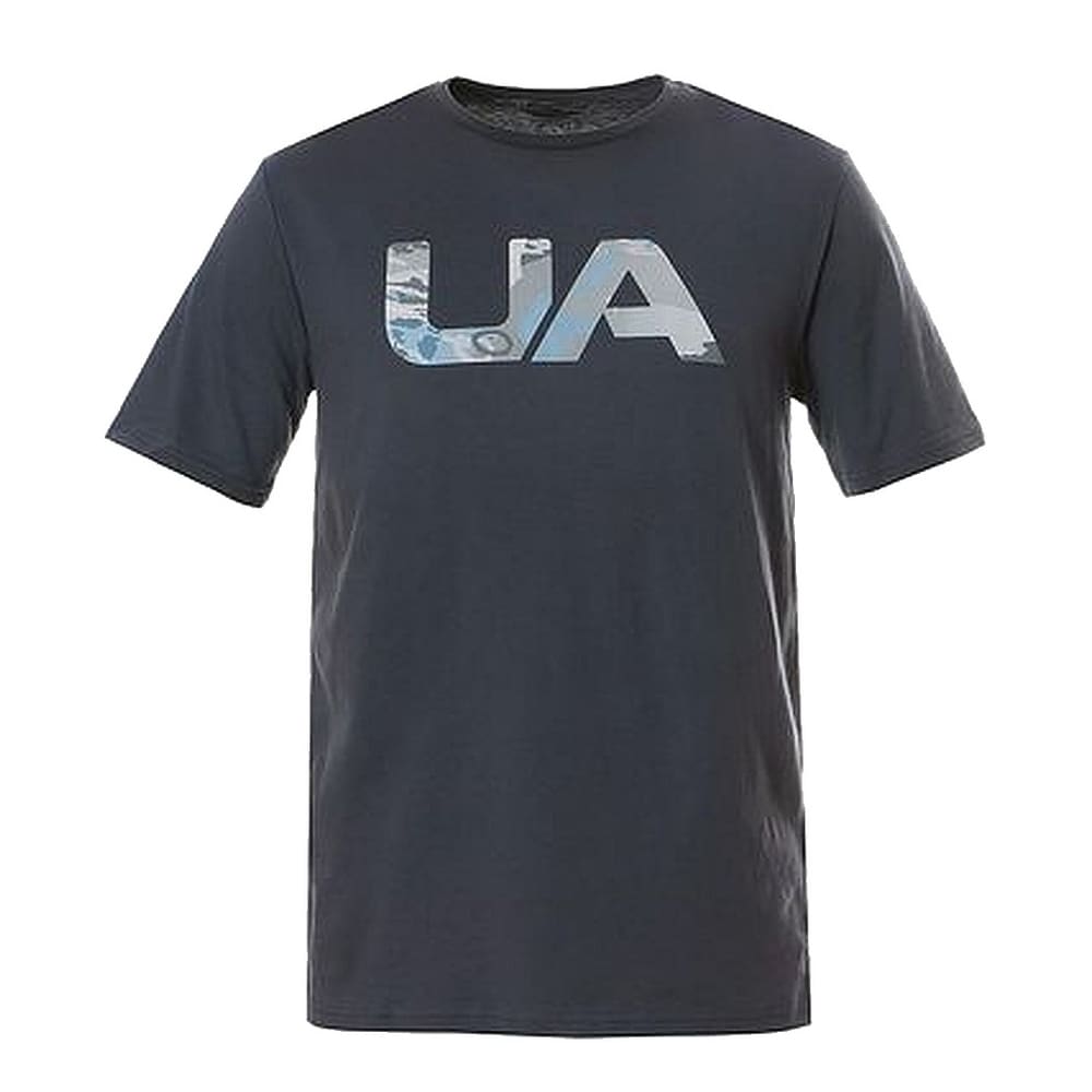 UNDER ARMOUR Mens Athletic T-Shirt ROYAL BLUE GRAPHIC Semi Fitted Heat Gear $40