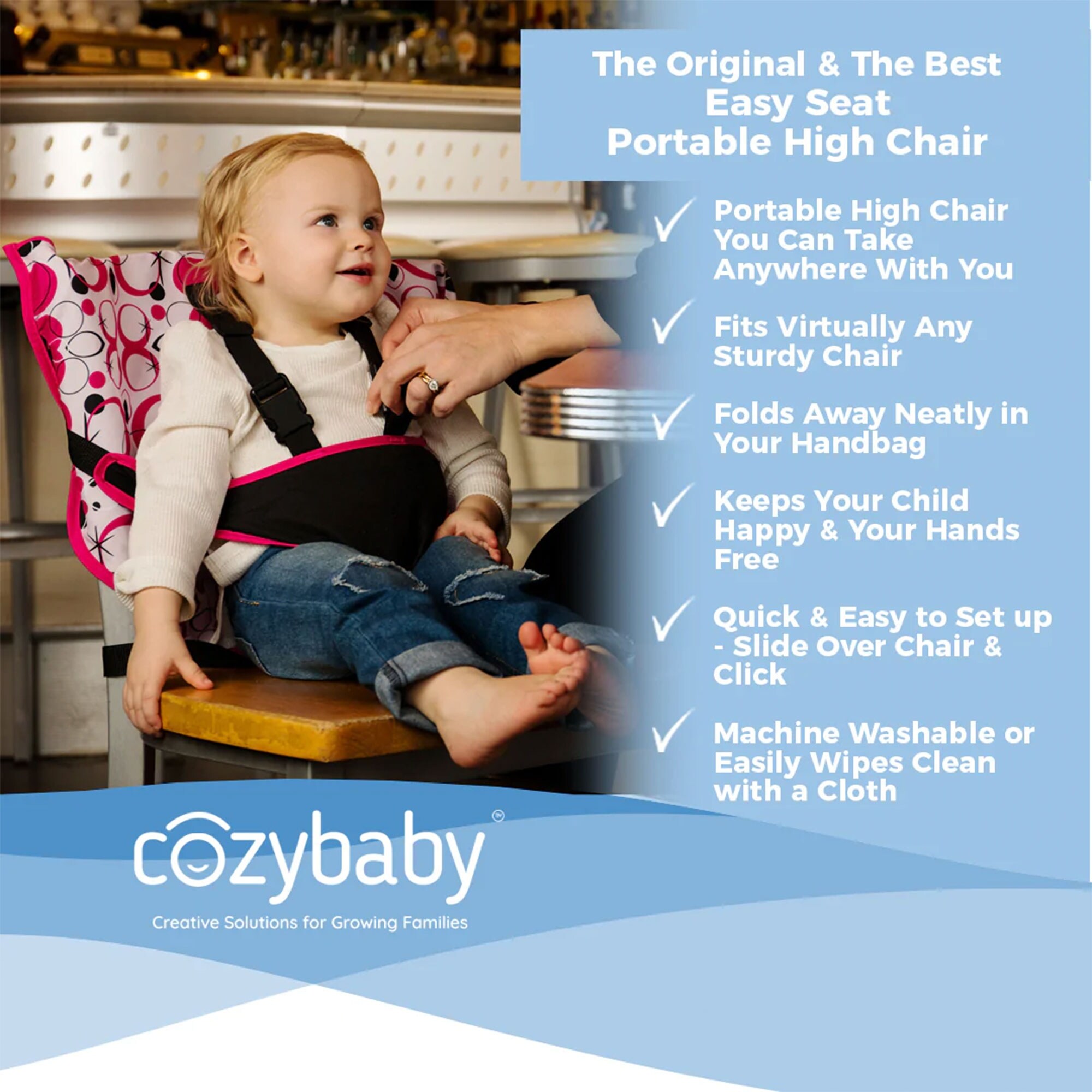 CozyBaby Portable Washable Travel Cloth Easy Seat High Chair Charcoal Yellow 0.50 On Sale Bed Bath Beyond 37191584