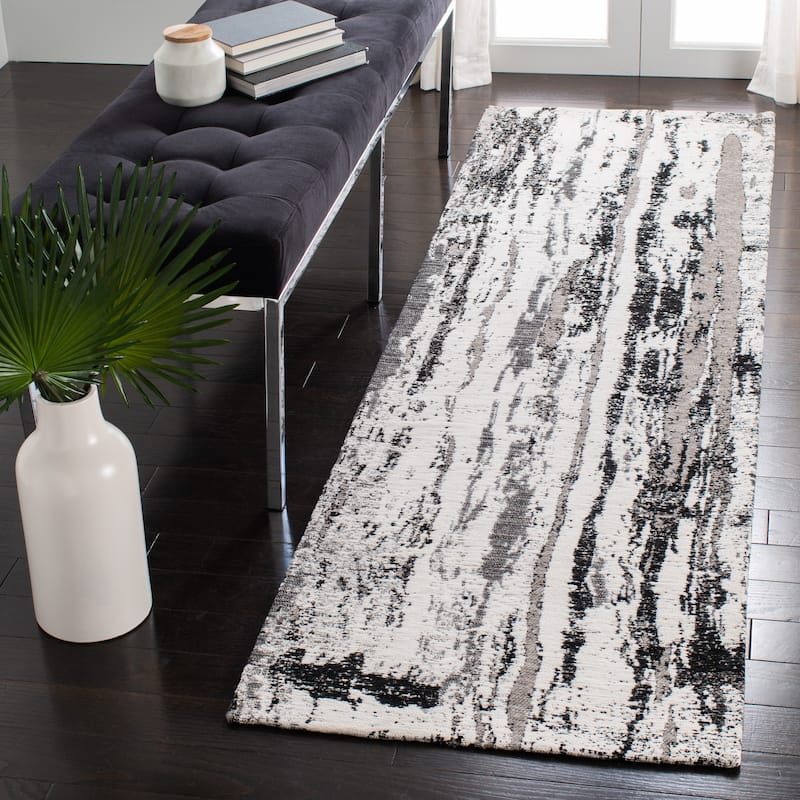SAFAVIEH Classic Vintage Concettina Vintage Oriental Cotton Rug - 2'3" x 8' Runner - Grey/Ivory