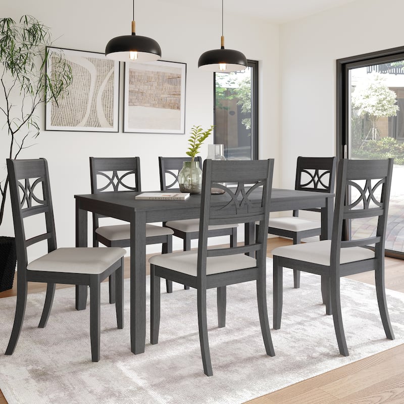 CraftPorch Mid-Century Modern 7-piece Wooden Dining Set
