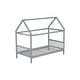 preview thumbnail 7 of 6, Twin Rubber Wood House Bed with Headboard and Footboard, Grey
