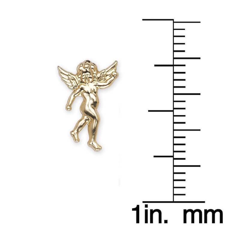 Curata 14k Yellow Gold Standing Angel Childrens Earrings