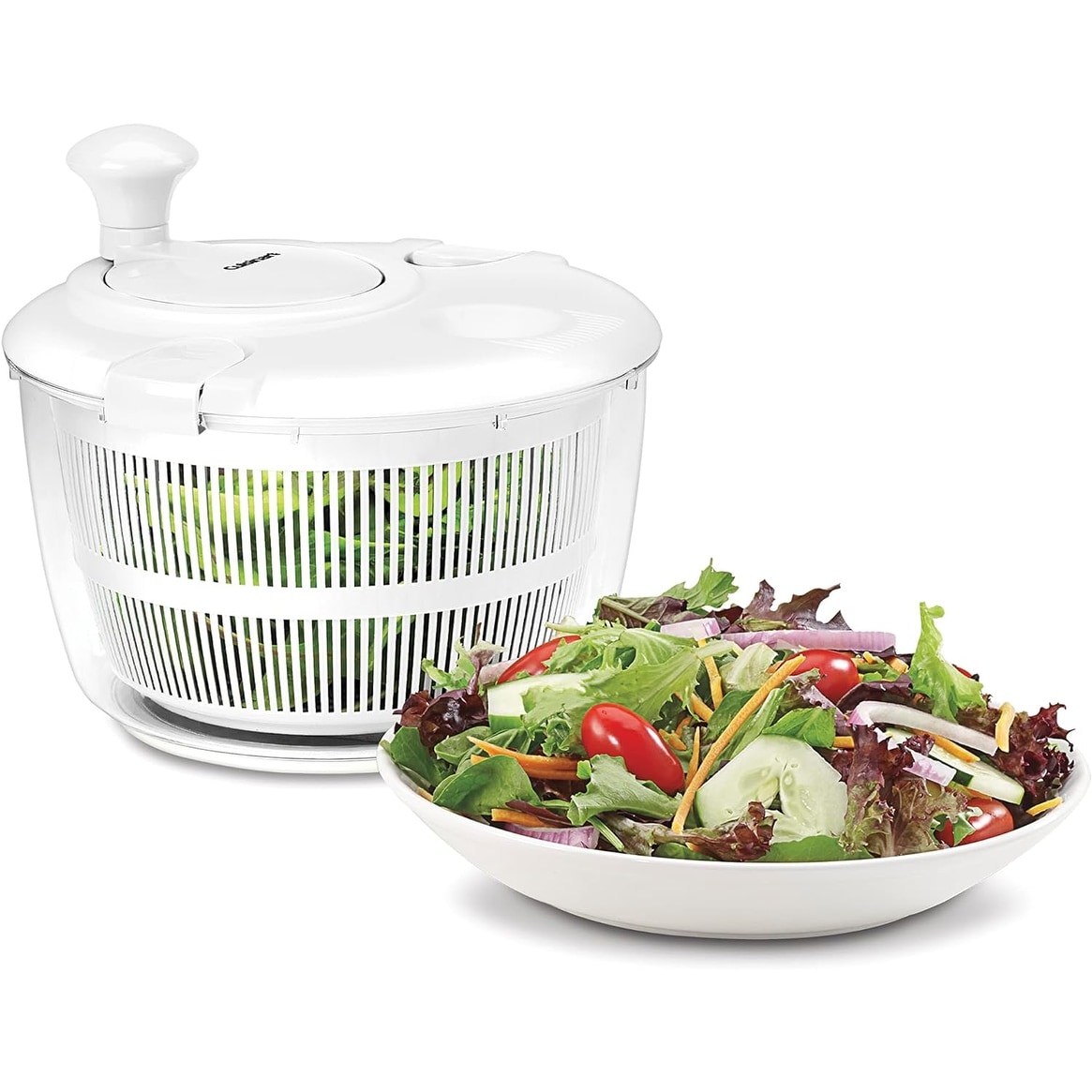 Cuisinart CTG-00-SASW 5-Quart Salad Spinner, White/White